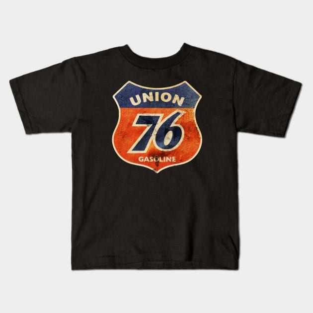 TEXTURE 76 UNION  GASOLINE Kids T-Shirt by susugantung99